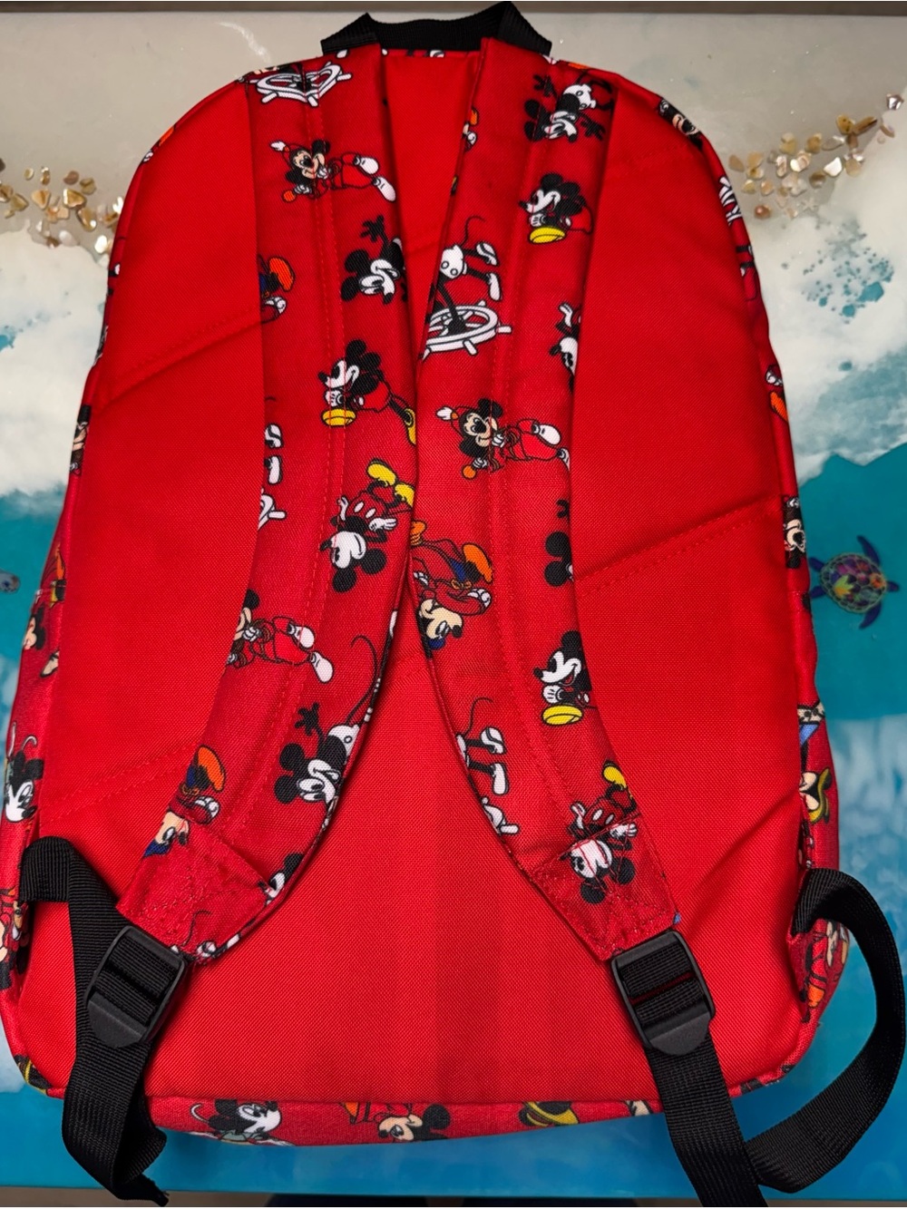 Red Mickey Mouse Print Backpack - Picture 2 of 5